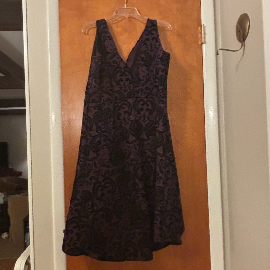 Maurices Black And Purple Midi Dress